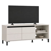 Cigno, Mobile Porta tv 2 Ripiani, 138x40x52h cm Bianco Crema