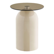 Tavolino Ravello, Beige, Vetro, 40x40x52 cm