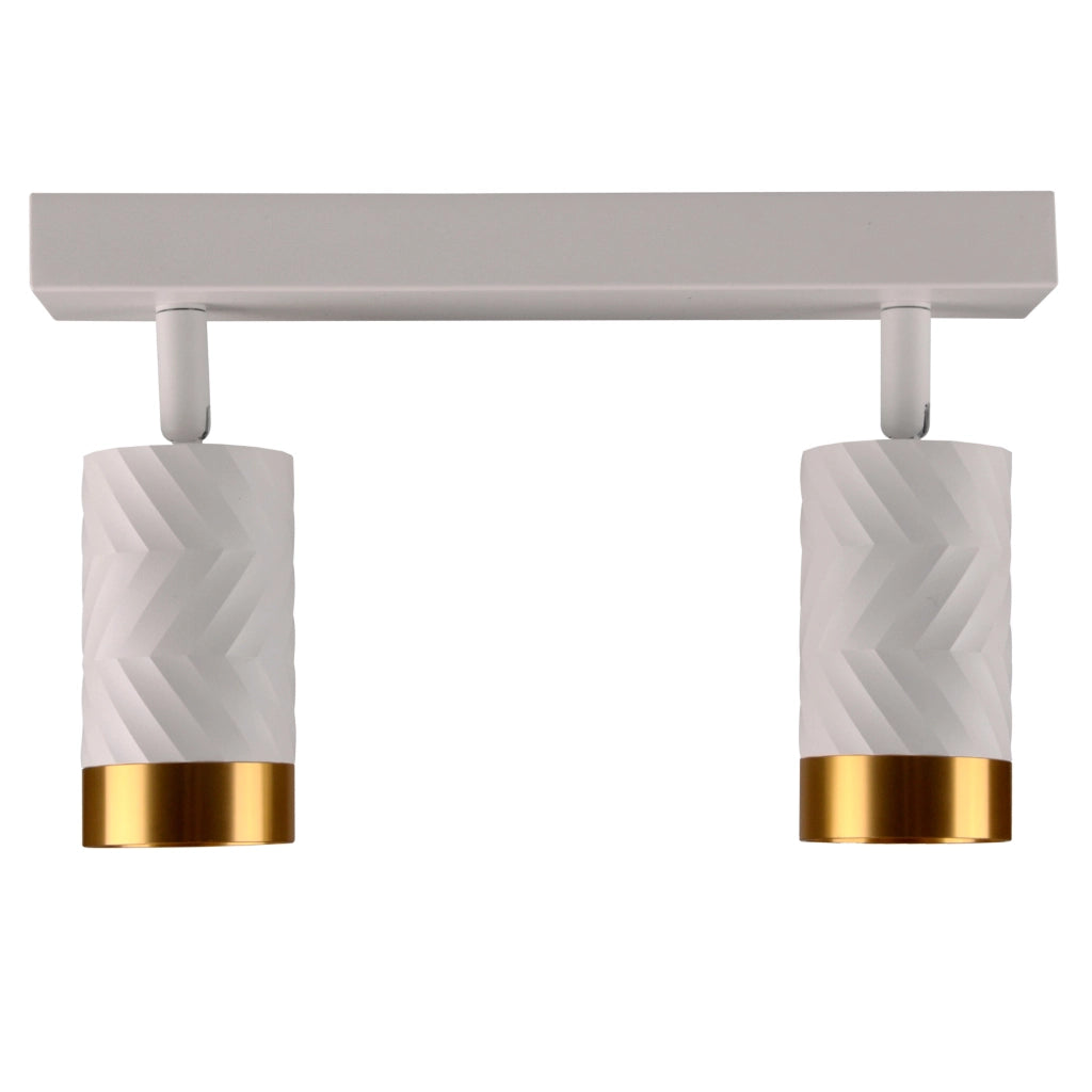 Lampada parete-soffitto 2 luci bianco/oro GU10 Arras Polux