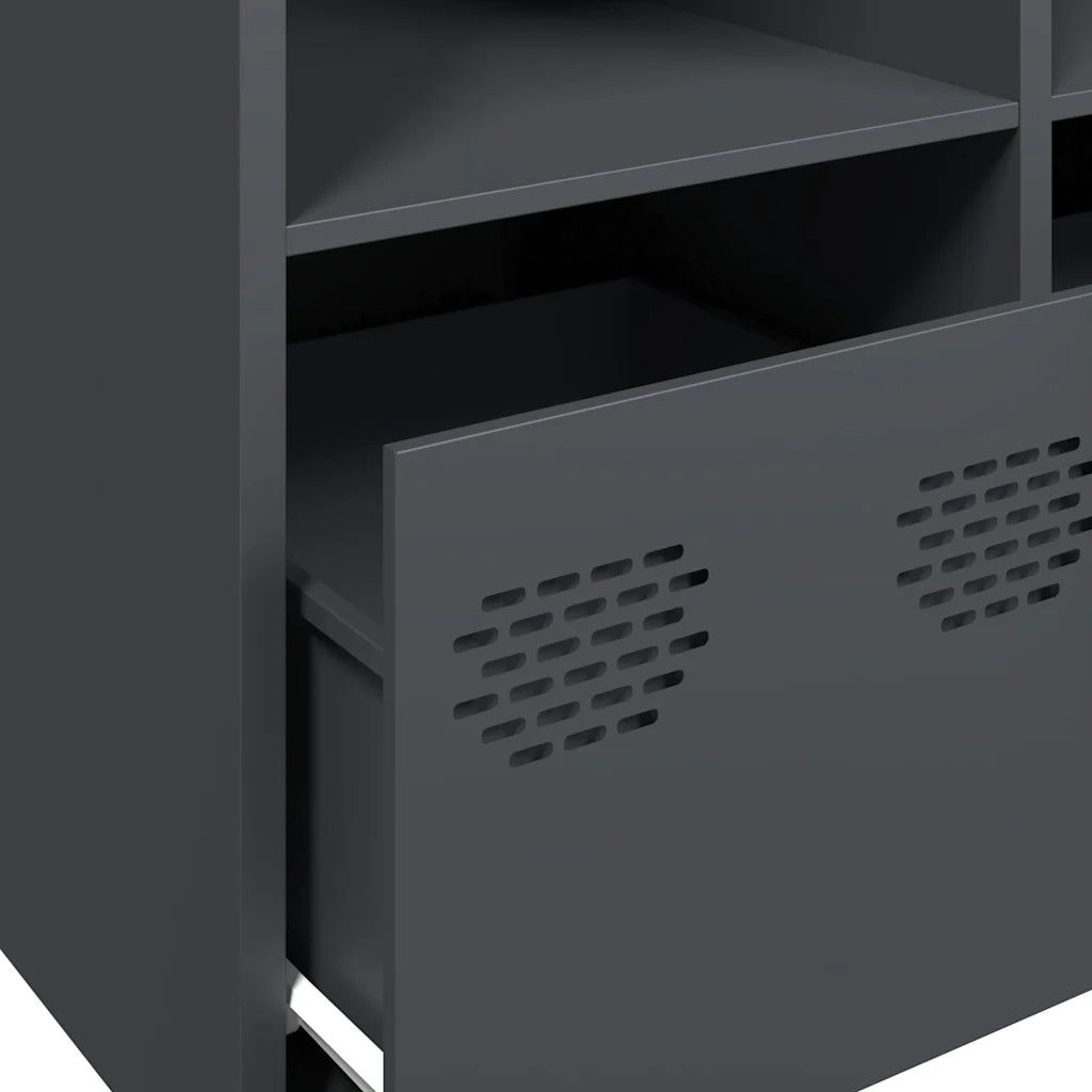 Credenza Antracite 135x39x73,5 cm in Acciaio Laminato a Freddo