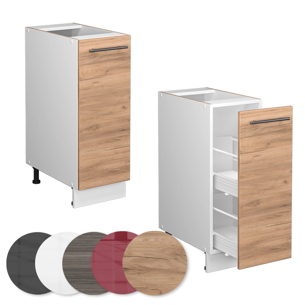 Armadio cucina dispensa alto Fame-Line Rovere dorato/Bianco 30 cm senza piano di lavoro Vicco
