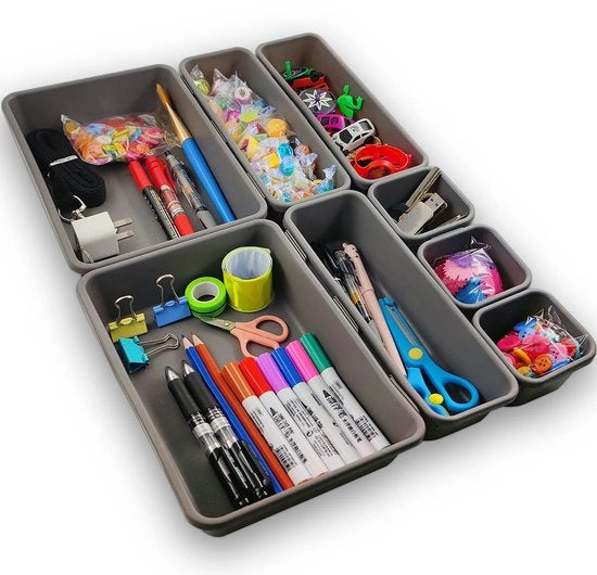 Sistema di organizzazione per cassetti, 8 cassetti separati, contenitore di organizzazione per la casa, organizzatore di make-up per la camera da bagno, per ufficio/camera da letto/capelli/camera da bagno