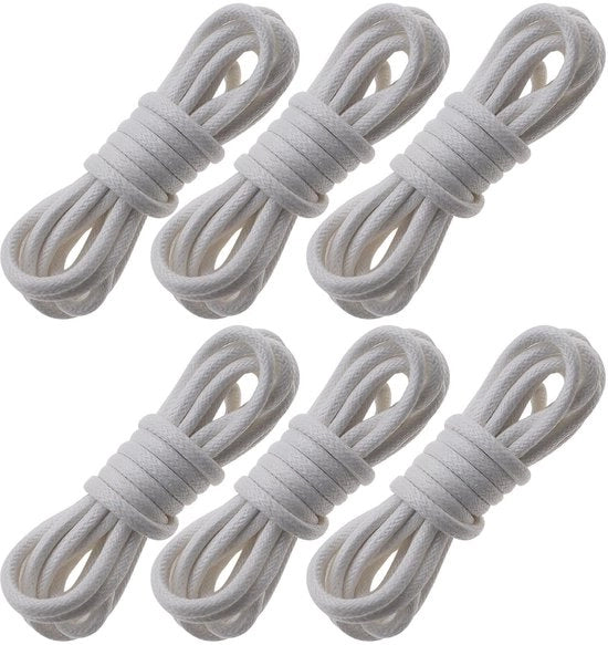 Viti di Sostituzione 80 cm - Viti Ronde - Viti Gewaxate - 3 Set (6 pezzi) - Viti di Cotone - Diametro 3 mm - Viti per Scarpe