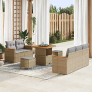 Set Divano da Giardino 10 pcs Beige e Grigio Chiaro polyrattan 3364937