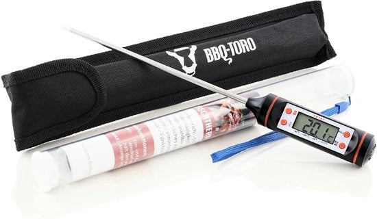 Termometro digitale per carne e steak - rilevatore di temperatura centrale preciso con display LCD e borsa portatile