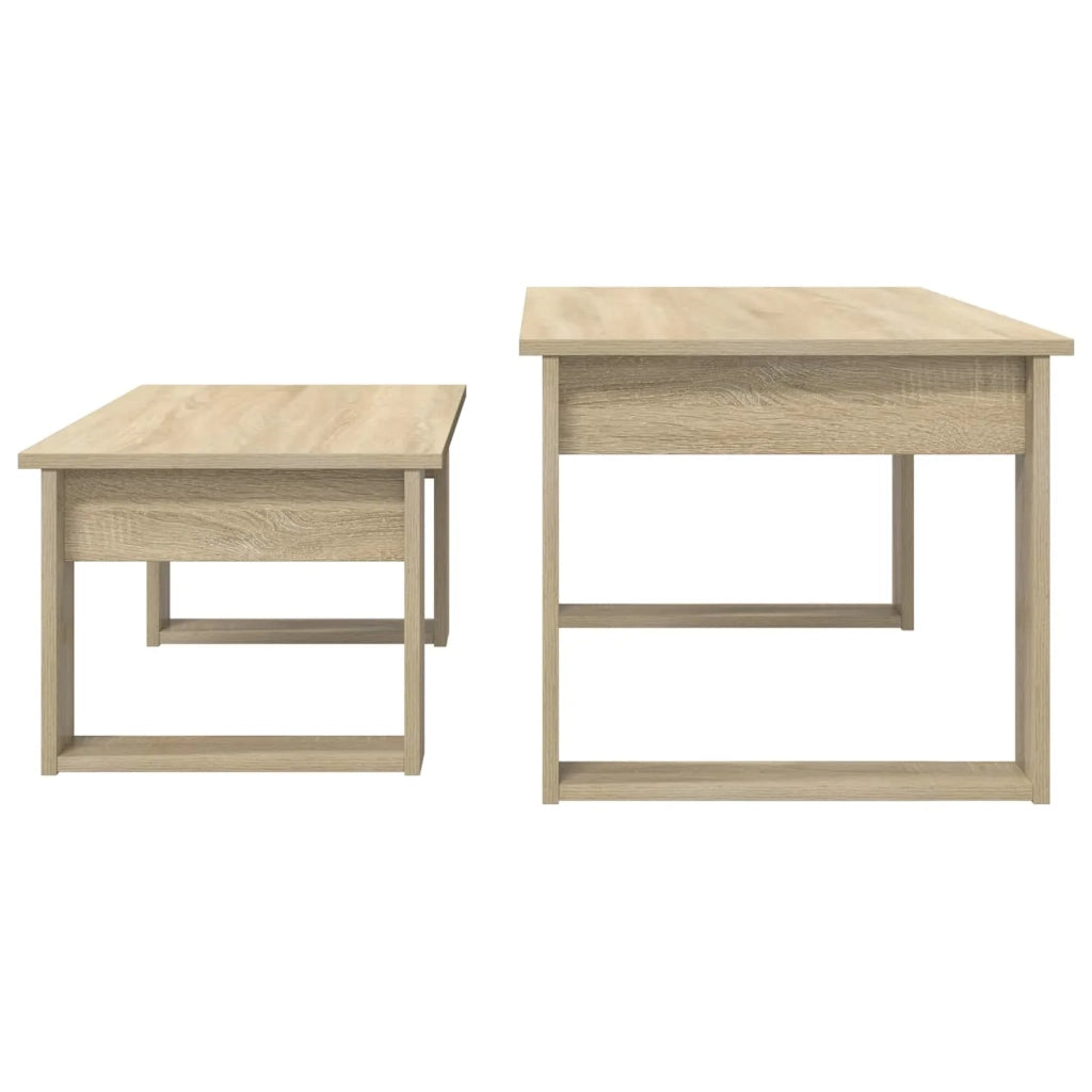 Set di Tavolini da Caffè 2 pcs Rovere Sonoma Legno multistrato