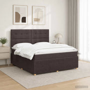 Letto Box Spring LED con Materasso Marrone Scuro 140 x 190 cm 3455856