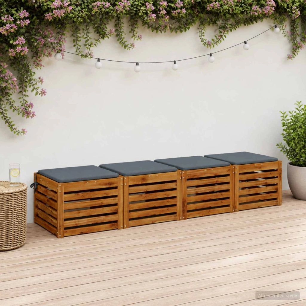 Cuscini per Sedia in 4 Pezzi SOEST 4 pz 100% Poliestere Blu 944416