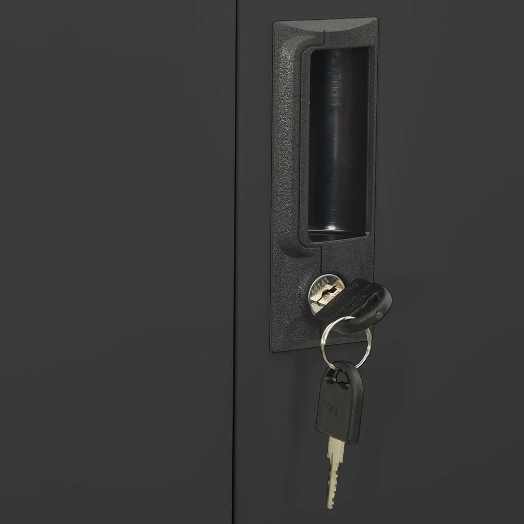 Armadio per Ufficio Antracite 90x40x180 cm in Acciaio e Vetro 336424