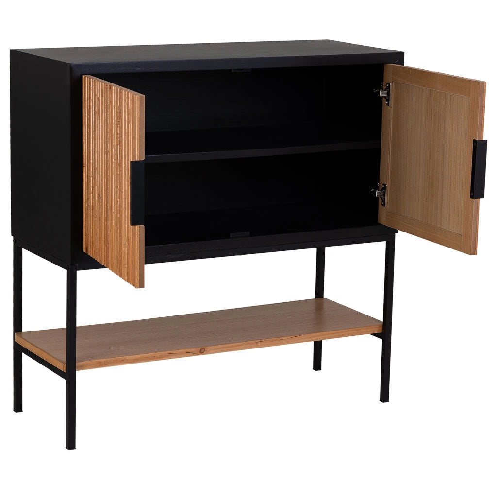 Credenza 2 ante legno e metallo 100x40x100h cm