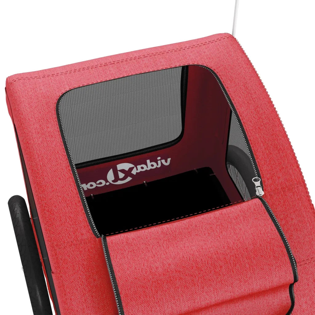 Rimorchio da Bici per Animali Rosso Oxford e Ferro CFW4455820