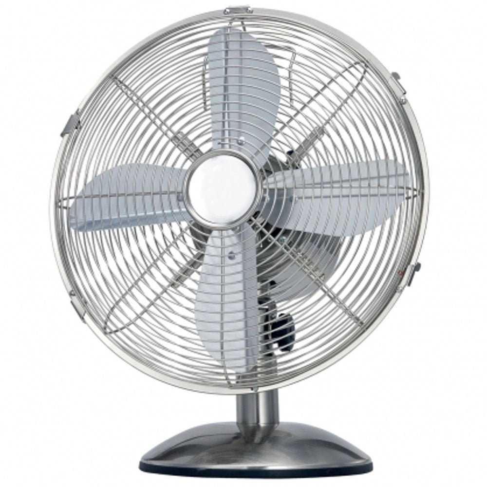 Trade Shop - Ventilatore Da Tavolo 3 Pale Diametro 40 Cm 3 Velocita' Base Tonda Griglia Raggi -