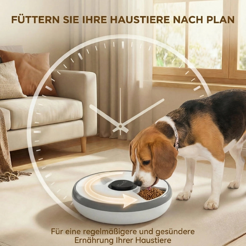 Distributore automatico di cibo per animali domestici, distributore automatico wireless con timer per un massimo di 6 pasti, display a LED, elemento