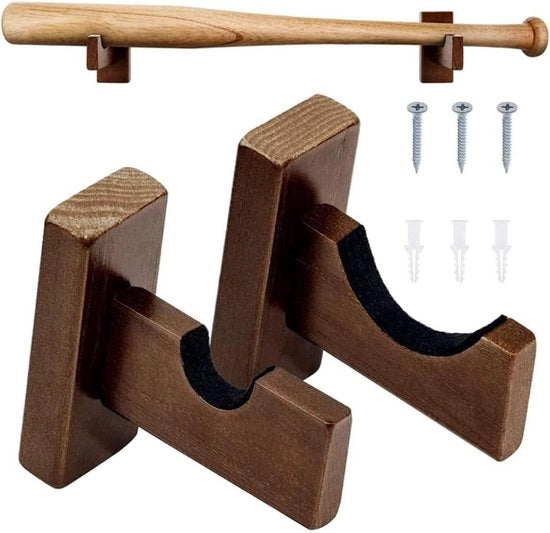 Sostegno per battitore e softball - supporto orizzontale con rivestimento in velluto - set da 2 pezzi