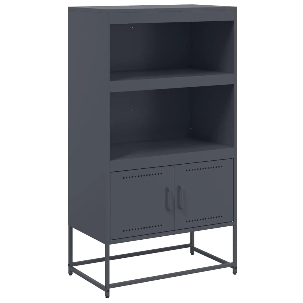 Buffet credenza cassettiera mobiletto mobile contenitore organizer per cucina soggiorno salotto alto 68,5 x 38,5 x 123,5 cm acciaio antracite 02_0032206