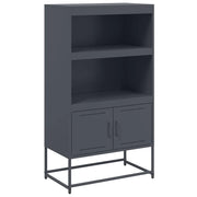 Buffet credenza cassettiera mobiletto mobile contenitore organizer per cucina soggiorno salotto alto 68,5 x 38,5 x 123,5 cm acciaio antracite 02_0032206