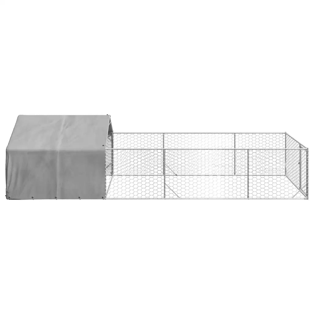 Cuccia per Cani da Esterno con Recinto 6x2x1,5m Acciaio Zincato 3329238