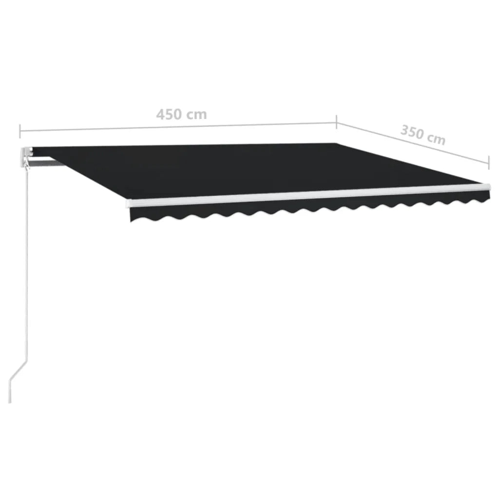 Tenda da Sole Retrattile Manuale 450x350 cm Antracite 3068999
