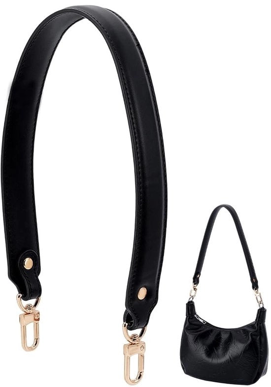 Cinturino per Borsa 22,7 Pollici - Pelle PU - Nero - Spille d'Oro - Non Adattabile - Adatto per Diverse Borse - Cinturino per Borsa