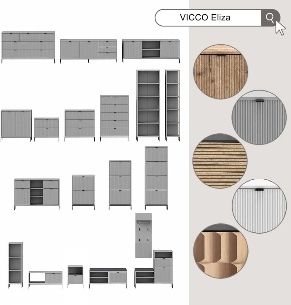 Comodino Eliza, Bianco, Set di 2