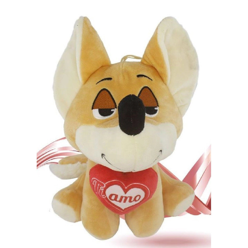 Trade Shop - Volpe 30 Cm Peluche Con Cuore Ti Amo Idea Regalo San Valentino Colori Ass. 92454 -