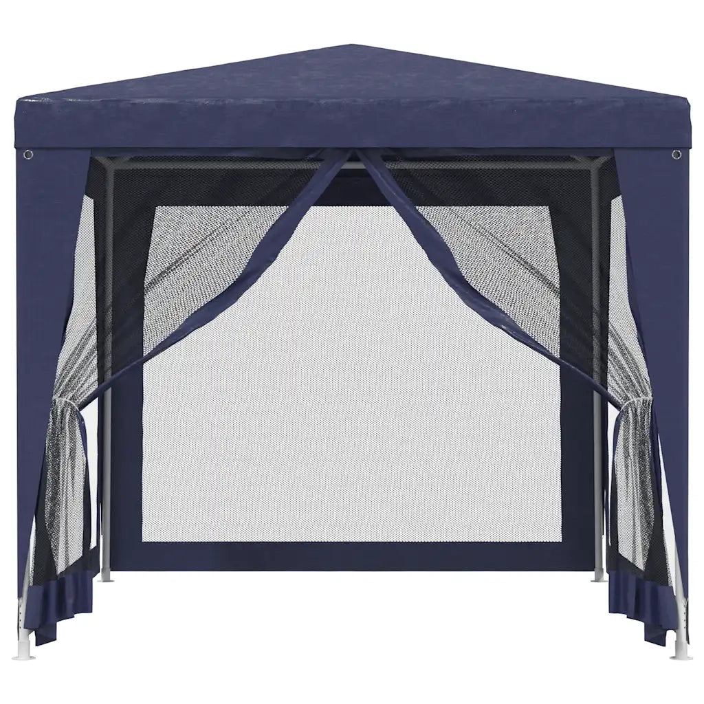 Tenda per Feste con 4 Pareti Laterali in Rete-Tenda Gazebo Blu 2,5x2,5m HDPE