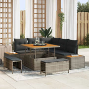 Set Divano da Giardino con cuscino 8 pcs Grigio 3363298