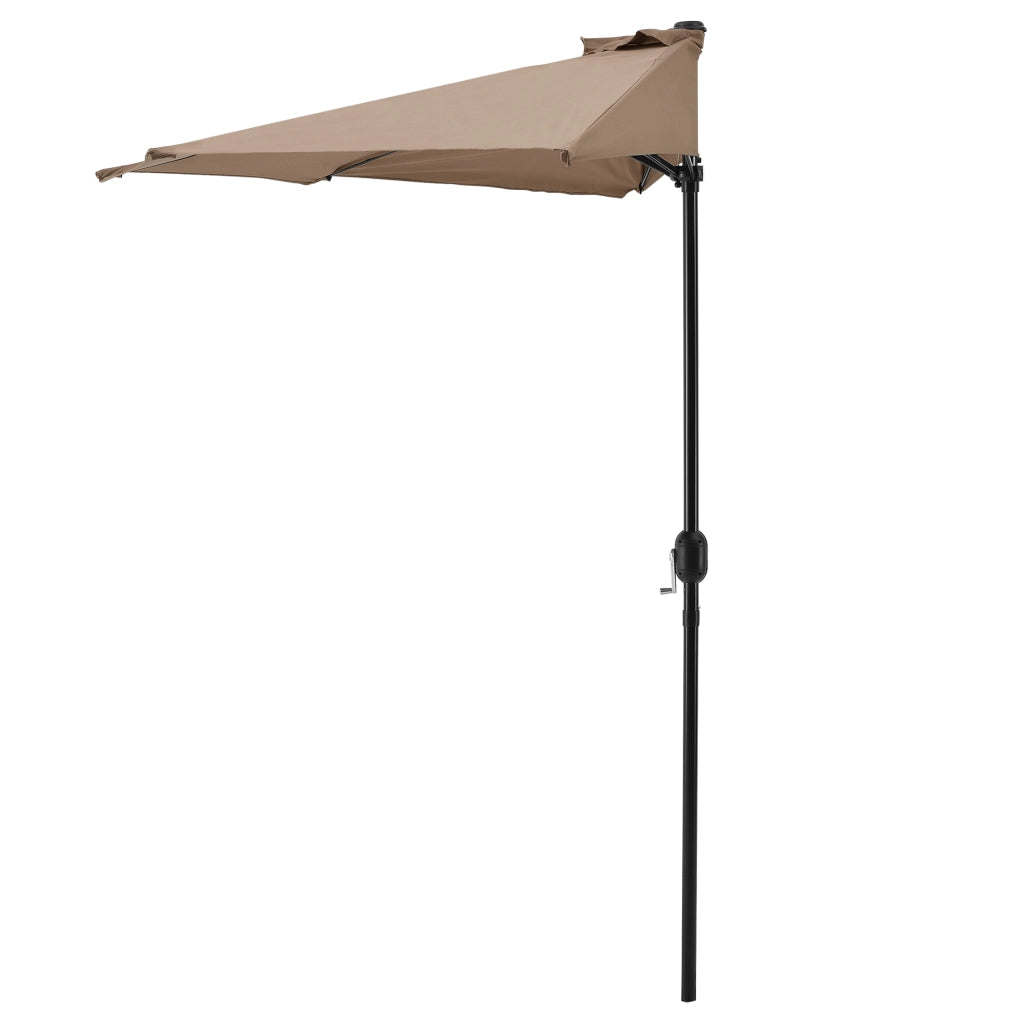Ombrellone a Semicerchio Eger Parasole a Mezzaluna 300x150 cm Marrone chiaro casa.pro