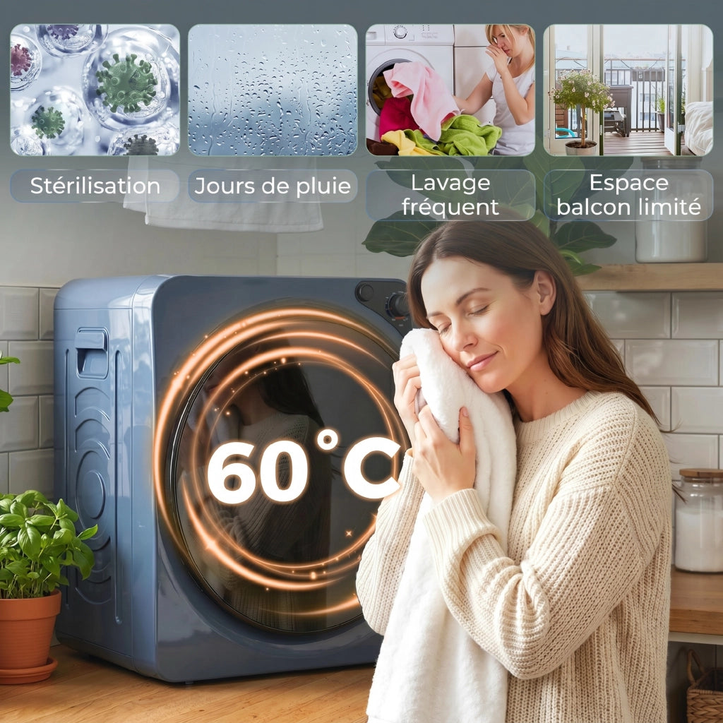 Asciugatrice a condensazione 5 kg 1000 W ¨C Minimal ¨C Acciaio inox blu