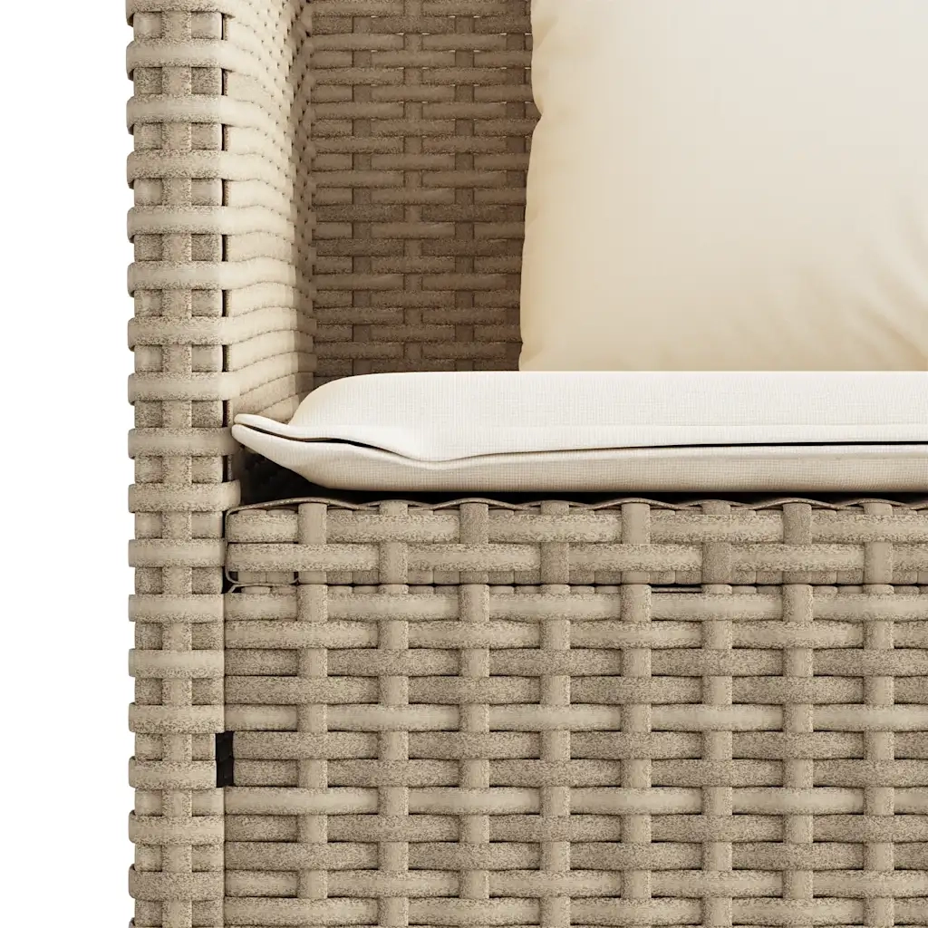Panca da Giardino con Cuscini Beige in Polyrattan 365774