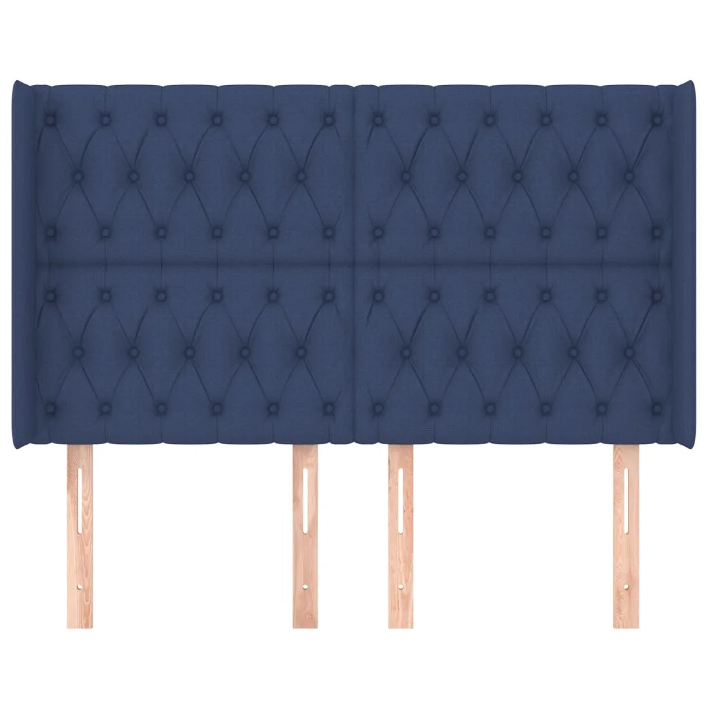 Testiera | Testata ad Orecchio Blu 147x16x118/128 cm in Tessuto