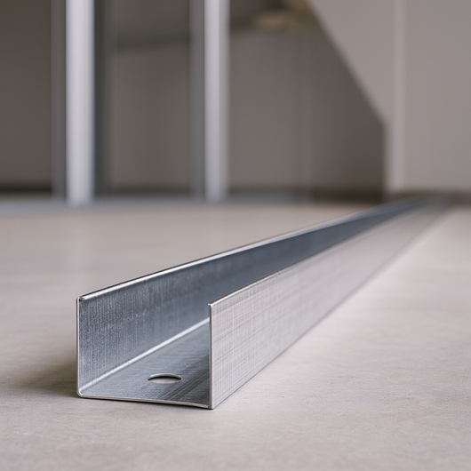 Guida u standard 2 m profilo preforato sp 0,6 mm fissaggio cartongesso 1 pezzo *** misure 28 x 16 x 28 mm, confezione 1