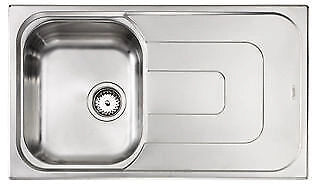 CM 011393.S1.01.2016 Pizzica Lavello da incasso 1 vasca con gocciolatoio a destra 86 x 50 cm Sopratop in acciaio inox antigraffio colore Inox
