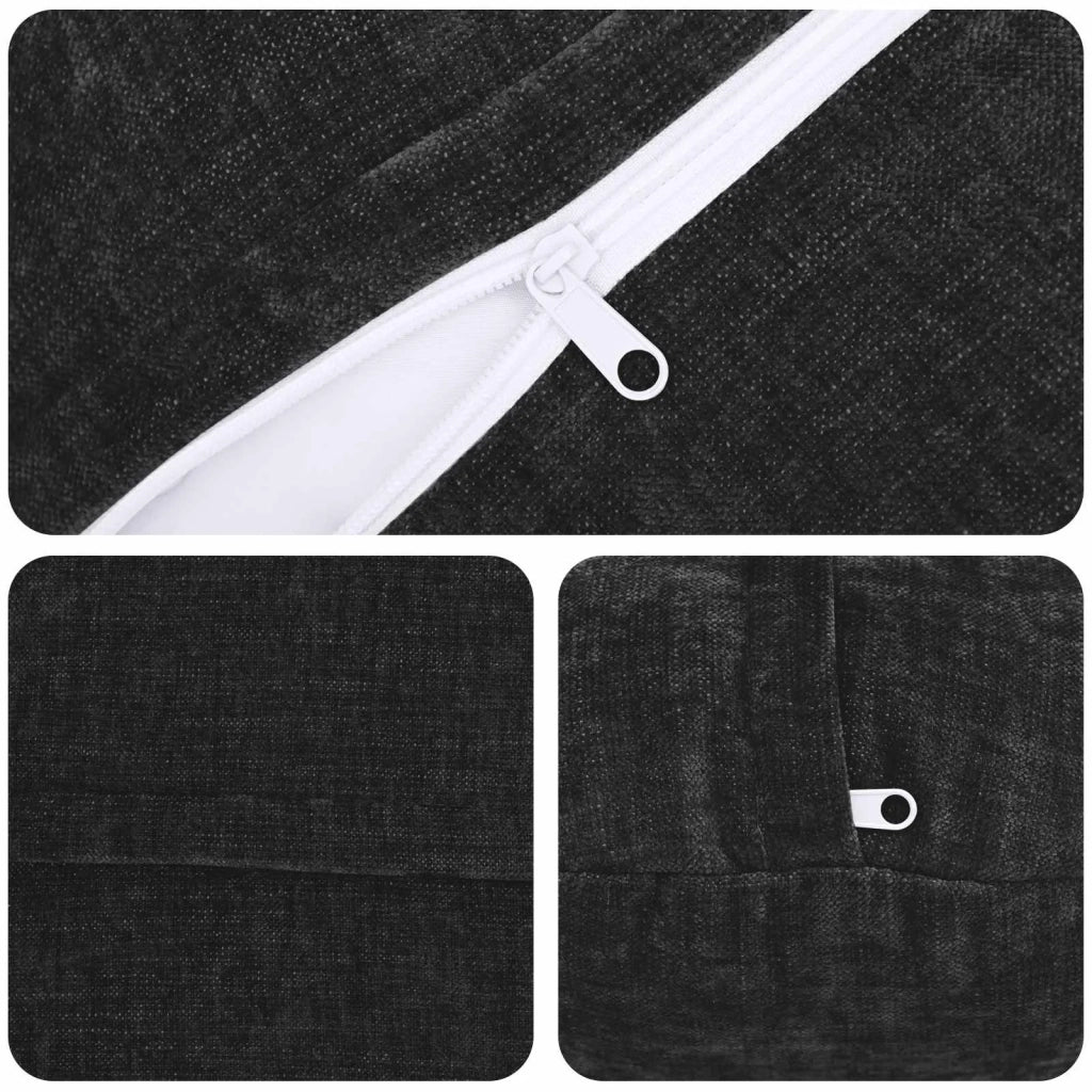 Federa 2 pz HEERLEN Antracite Ø 40 cm Tessuto Chenille 922305