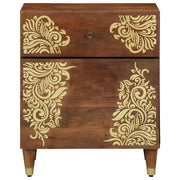 Comodino | Armadio da Notte | Mobiletto da notte con porta con cassetto Marrone miele 50 x 33 x 60 cm
