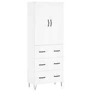 Credenza | Madia | Buffet da pranzo | Armadio da pranzo Bianca 69,5x34x180 cm in Legno Multistrato