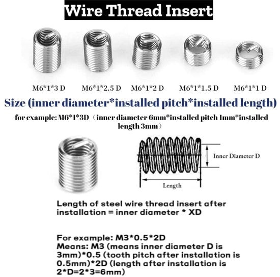 Set di connettori a spirale in acciaio inossidabile 100 pezzi - migliorata tenuta - resistenza all'usura - affidabilità - connettore a vite con inserto