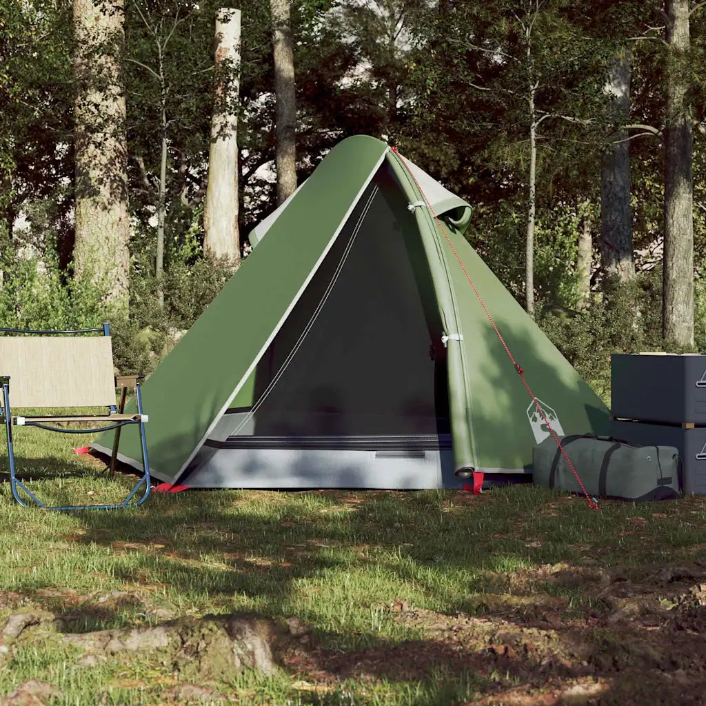 Tenda da Campeggio a Cupola per 2 Persone Verde Impermeabile 94319