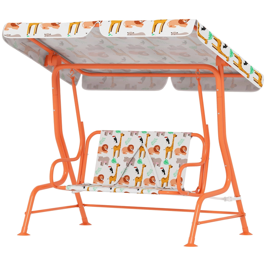 Dondolo per Bambini 2 Posti ¨C zephmum ¨C Arancione 112x75x120cm