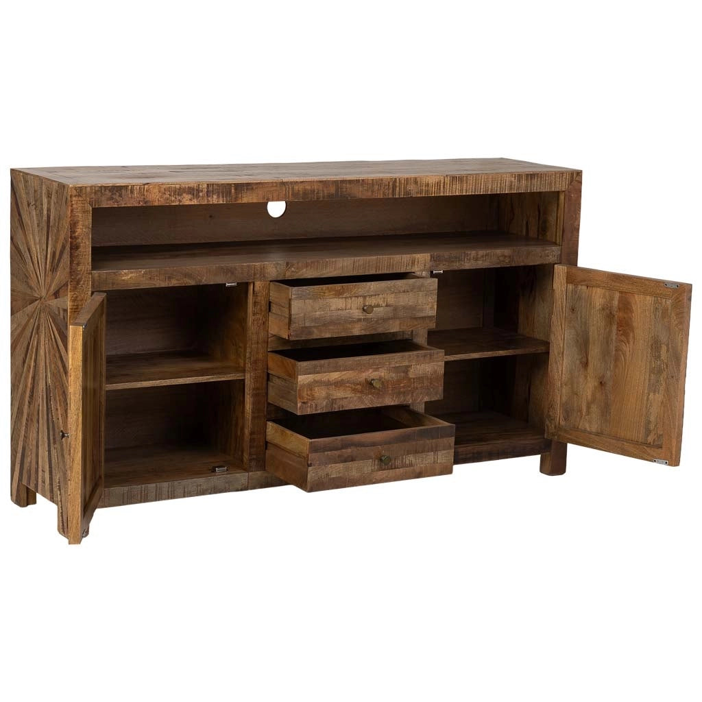 Credenza in legno naturale 165x41x94
