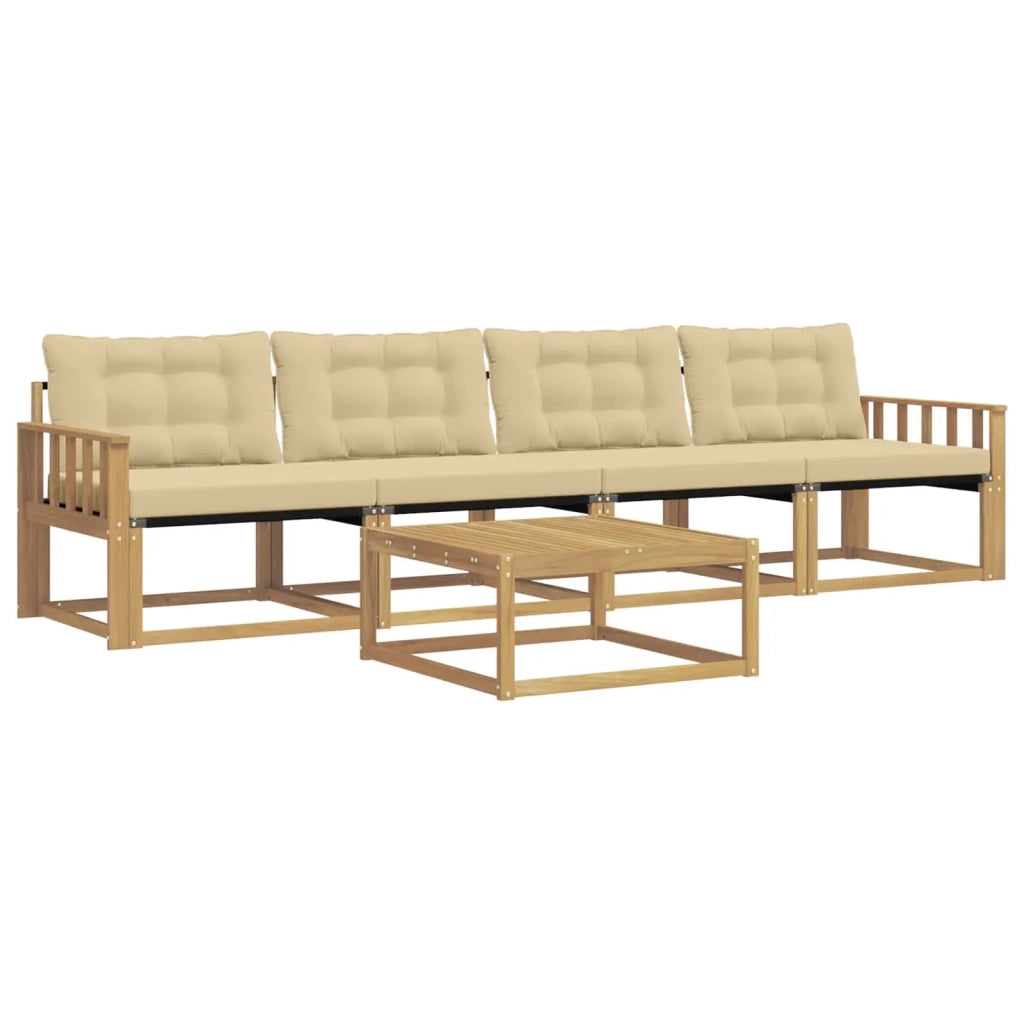 Set di divani da esterno 5 pz Bianco e Beige 3388395