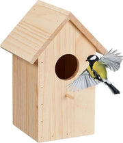 Cassa per uccelli - con coperchio - legno non trattato - appeso - apertura di ingresso 5 cm