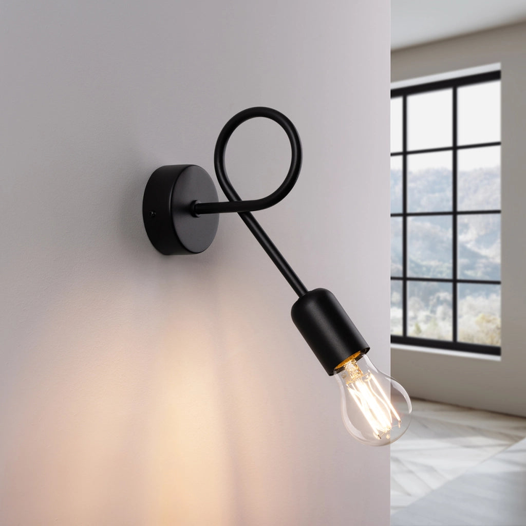 Lampada da parete LOOP nero