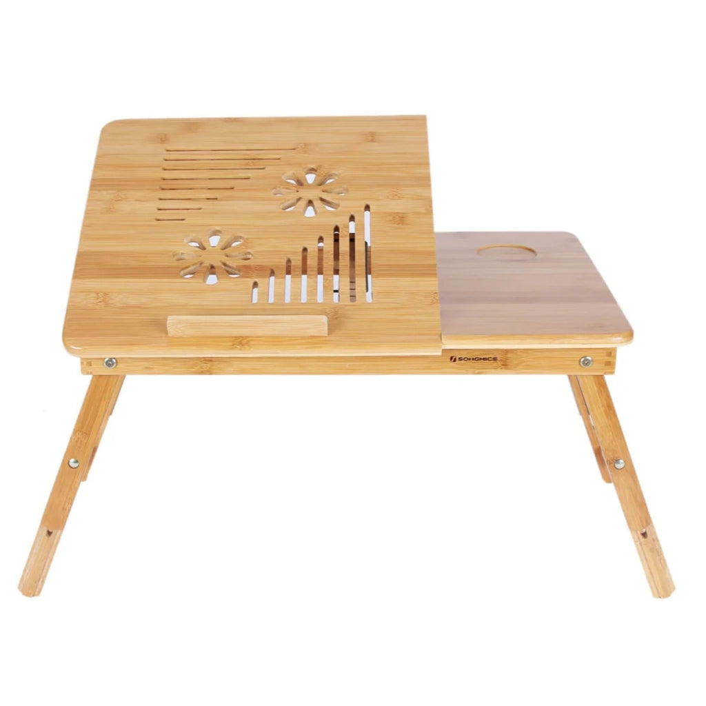 Tavolino da letto pieghevole in bambù per laptop inclinabile 55 x 35 x 29 cm bambù 12_0007655