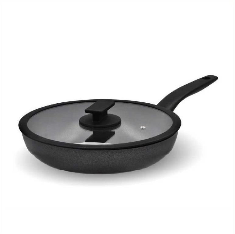 Padella Antiaderente Vulcano con Coperchio in Vetro 28 cm Accademia Mugnano