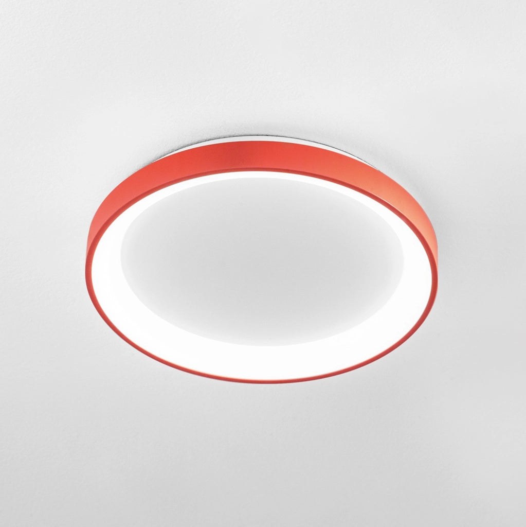 Krizia Lampada a Soffitto LED 50W, Finitura Terracotta, Dimmerabile CCT 3000K-4000K, Alluminio con Diffusore in Acrilico Opale - Gealuce