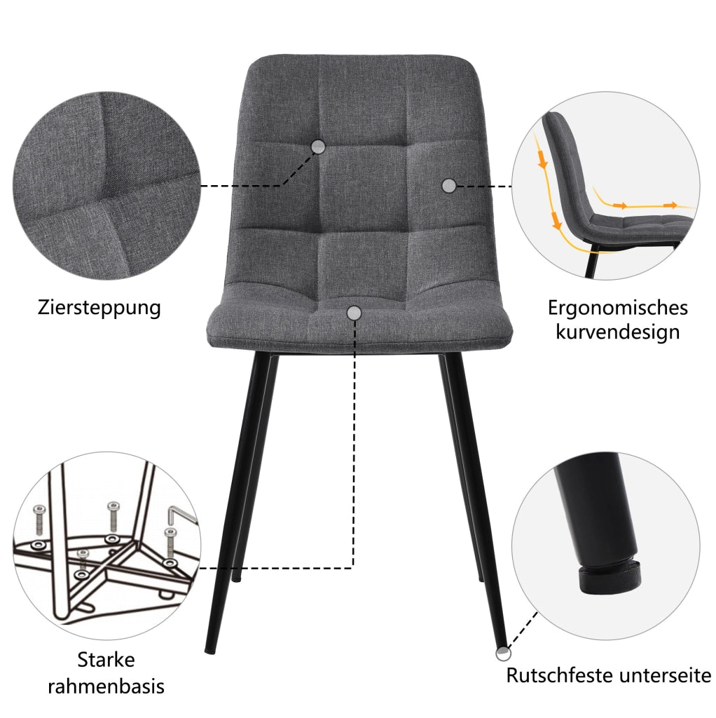 Set da pranzo 5 pezzi con tavolo 140x80 cm e 4 sedie