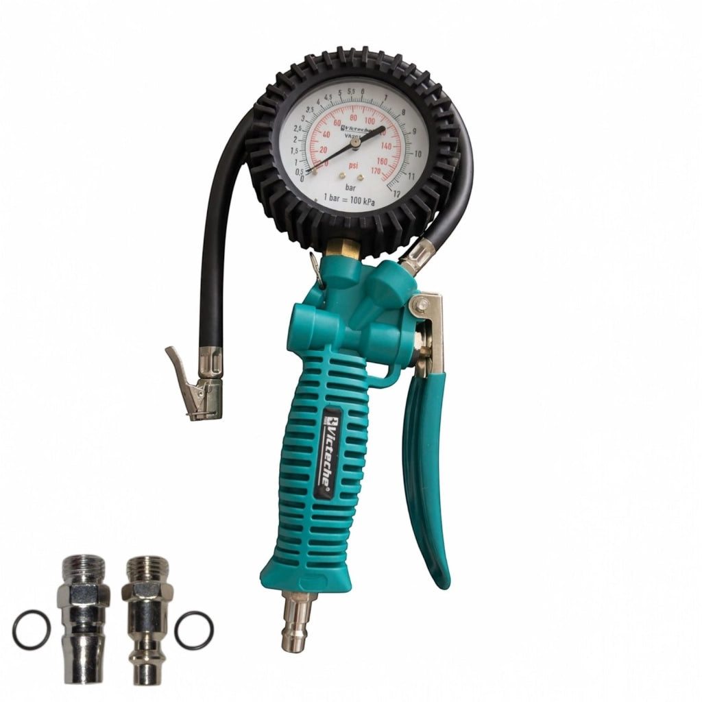 Pistola per Aria Compressa con Manometro Bar/Psi Gonfiaggio Gomme Auto e Moto