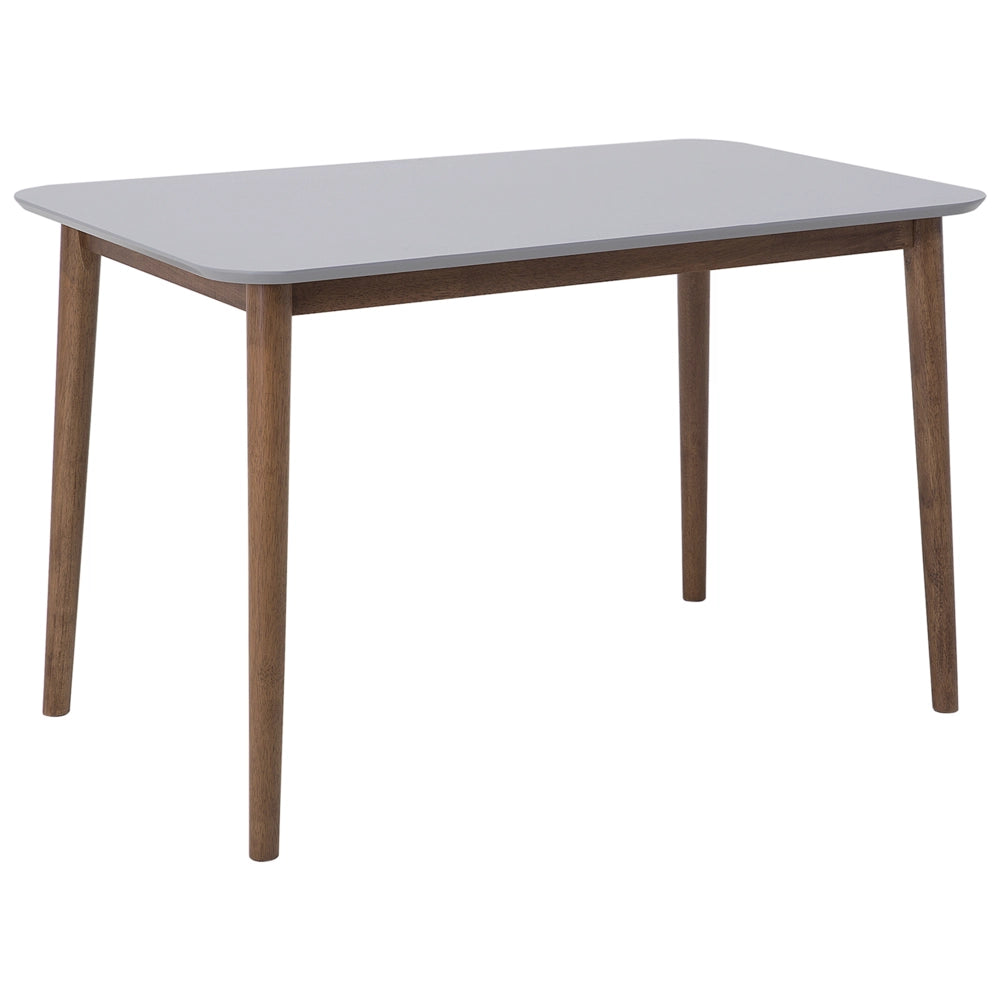 Tavolo da pranzo Piano in MDF grigio 73 x 118 x 77 cm Gambe in legno Tavolo da cucina