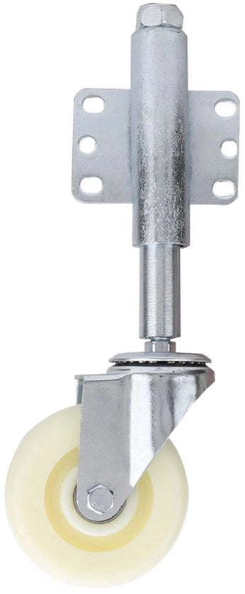Caster per cancelli - Disegno resistente alla torsione - Perno per cancelli - Materiale nylon e metallo - Regolabile in altezza - Per cancelli di ingresso - 30 x 10 x 5 cm